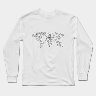 Geometric world map Long Sleeve T-Shirt